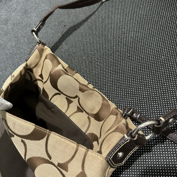 Coach Signature Stripe Crossbody File Bag Handbag Purse - Picture 6 of 11